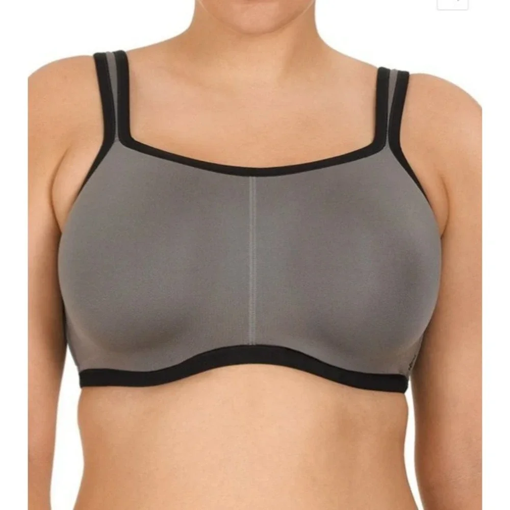 Natori Gray Yogi Contour Convertible Sports Bra Size 34DDD High Impact Underwire